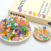 GWAHSA 240pcs Luminous Mini Resin Ducks, Tiny Animals Bulk Glow in The Dark Small Plastic Miniature Ducks Figures for Dollhouse Decor Micro Garden Home Landscape Aquarium Craft Gifts Party Favors Toys