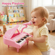 Love&Mini Piano Toys for Girls, 24-Key with Mic, Record & Playback, Ages 3+ | Kids Piano with 22 songs, 8 Percussion Sounds, LED lights, 4 Instrument Modes and Connect to MP3, Phone & Tablet