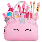 Kids Real Makeup Kit with Unicorn Purse Non Toxic Washable Make Up Set | Pink Unicorn Toys for Girls Age 4-6, 5 Year Old Girl Birthday Gift Idea, Toddler Little Girl Gifts 3 4 5 6 7 8 9 10 Years Old