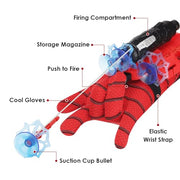 Xohny Spider Web Shooters with Glove for Kids Cosplay Party Favor | Superheroes Wrist Launcher Toy, Halloween Party Supplies, Christmas Stocking Stuffers, Birthday Gift for Boys Girls