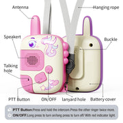 Walkie Talkies Toys for Girls:Unicorn Toys 2 Pack Birthday Gifts for 3 4 5-7 8 Year Old Girls Toy for 4 5 6 7 8-10 Year Old Camping Outdoor Game,Christmas Stocking Stuffers for Girls Kids