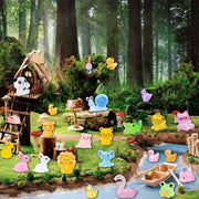 52Pcs Luminous Mini Resin Animals 52 Styles Miniature Glow in the Dark Resin Animal Figures to Hide Tiny Small Little Ducks Turtles Dinosaurs and Frogs for Micro Landscape Dollhouse Fairy Garden Decor