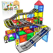 Magnetic Tiles - Road Set, Magnetic Building Blocks, Preschool Montessori Toys Gift for 3+ Year Old Boys and Girls, Sensory Christmas Toys for Kids Aged 3-5 and 4-8, Ideas for Kid with Autism