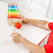 Melissa & Doug Caterpillar Wooden Xylophone Musical Toy Set | 4 Pieces, Rainbow Xylophone, 2 Self-Storing Wooden Mallets, Song Card, Musical Pretend Play, Preschool Toys for Kids, Ages 3+