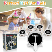Kids Drum Set for Toddlers 1-3 - 5 Drum Musical Toys for Kids 3-5 Boy Girl | Toddler Musical Toy Drum Set Birthday Christmas Gift Kids Age 3-5 / 5 Drums w Stool Musical Instruments Toy for 3 4 Year Old