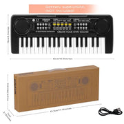 Raimy 37 Keys Electronic Keyboard Piano for Kids 3 4 5 6 7 8 9 Year Old | Early Learning Educational Portable Musical Instrument Toys, Birthday Gifts for Boys and Girls Beginner (Black)