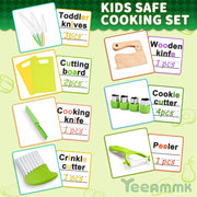13 Pieces Montessori Kitchen Toys for Toddlers-Kids Cooking Sets Real-Toddler Toys Set for Real Cooking with Plastic Children Safe Knives Crinkle Cutter Kids Cutting Board