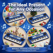 Raimy 37 Keys Keyboard Piano for Kids with Microphone & Dual Speakers | Multifunction Portable Electronic Learning Music Instrument, Educational Birthday Gift Toy for 3-8 Year Old Girls & Boys