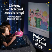 LUNA STORYTIME Kids Pink Book Projector - 5 Read Aloud Fairytale Stories, 5 Songs, Ages 3+
