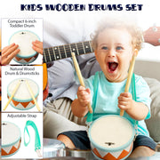 Kids Drum Set with Montessori Wooden Musical Instruments and Music Toys | Wooden Drum, Montessori Wooden Toys, Percussion Instruments, Preschool Learning, Classroom Use, Birthday Gift