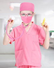 ICECUTE Doctor Scrubs for Kids,7 Pcs Scrubs Costume with Accessories 3-11Y