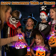 Halloween Party Favors 50Pcs Trick or Treats Halloween Toys for Kids | Halloween Party Favors for Kids & Adults, Non‑candy Gift Bag Fillers, Light Up Rings for Halloween party supplies