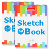 9" x 12" Sketch Book, 2-Pack 50 Sheets Spiral Bound Art Sketchbook Notebook | Acid Free Artist Drawing Book Paper, Art Supplies for Adults Kids, Coloring Book, Sketch Paper for Drawing Coloring Sketching